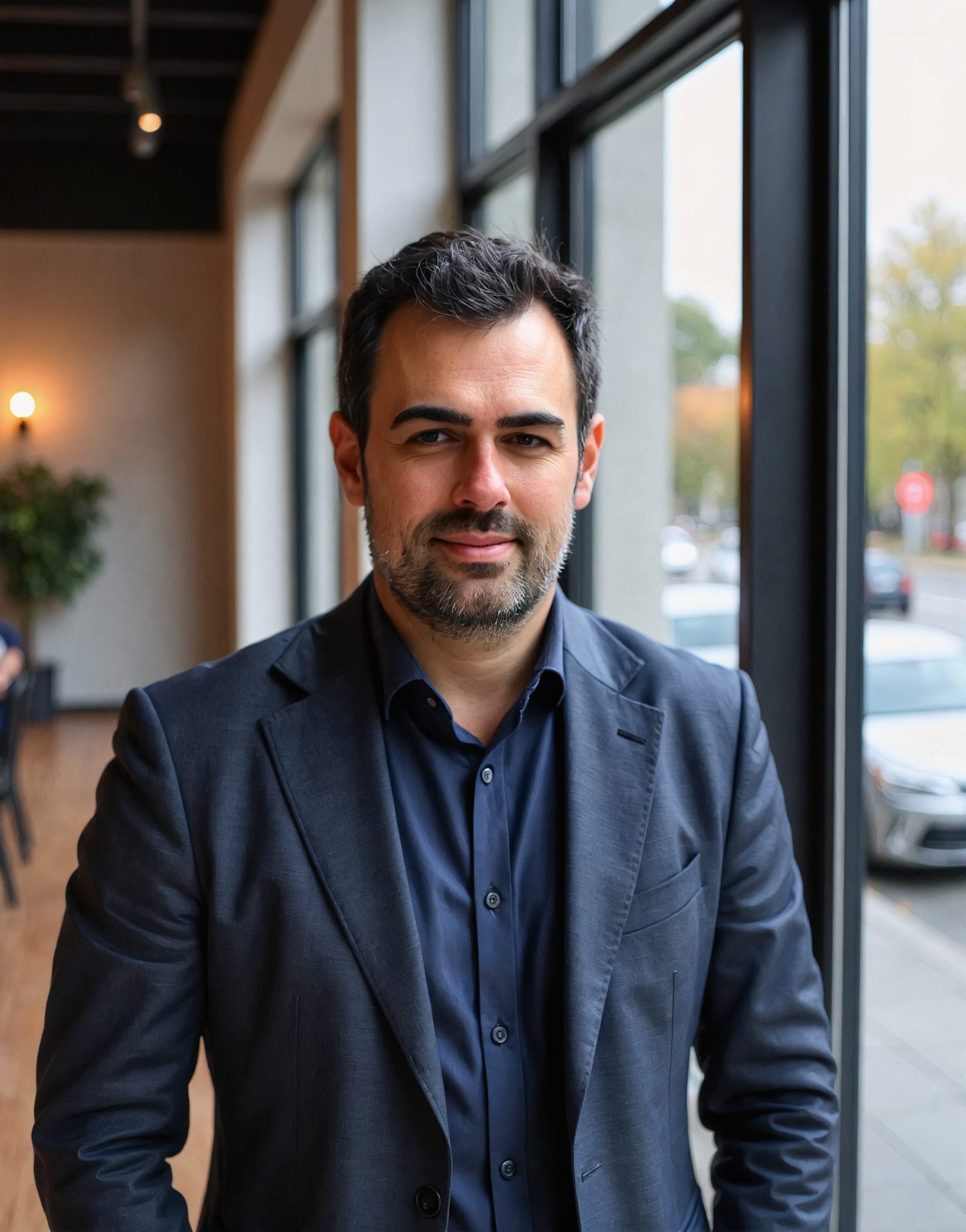 Portrait of Phil Intallura standing beside a window